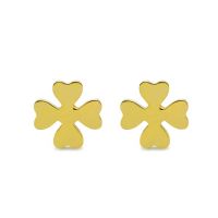 High Polish Gold Tone Stainless Steel Fashion Stud Earrings