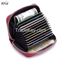 Rfid Genuine Soft Leather Card Holder Leather Wallet