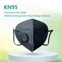 Chinese Black watproof dustproof virus proof disposable non medical 5 ply KN95 face Mask with valve