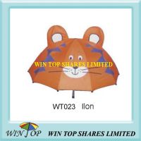 Best price Classic orange lion logo printed manual animal kid umbrella distributor
