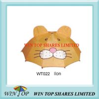 Best price Classic yellow lion logo printed manual animal kid umbrella distributor