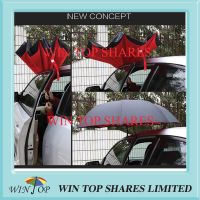 New concept black red strong UV rain sun proof car inverted Umbrella supply