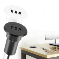 Office Desktop USB charger station hidden 3 Ports AC adapter Quick Charge3.0 Adapter USB Wall Charger fast charger