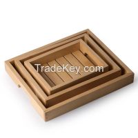 ExclusiveLane Handcrafted Wood Serving Tray - Set of 3