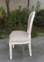 Classic Solid Wood Oak Dining Chair French Vintage Upholstered Fabric Side Chair used for hotel chair or rental