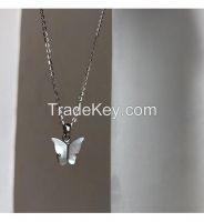925 Silver Fritillaria Butterfly Female Ins Minority Design Clavicle C