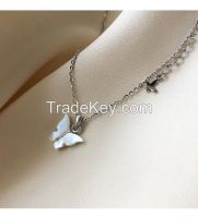 925 Silver Fritillaria Butterfly Female Ins Minority Design Clavicle C